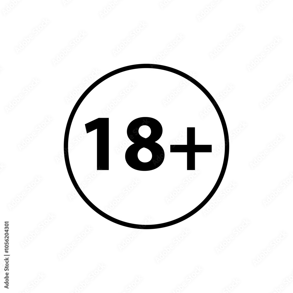 18 Plus icon logo sign set vector outline 18 Plus icon logo sign set vector outline