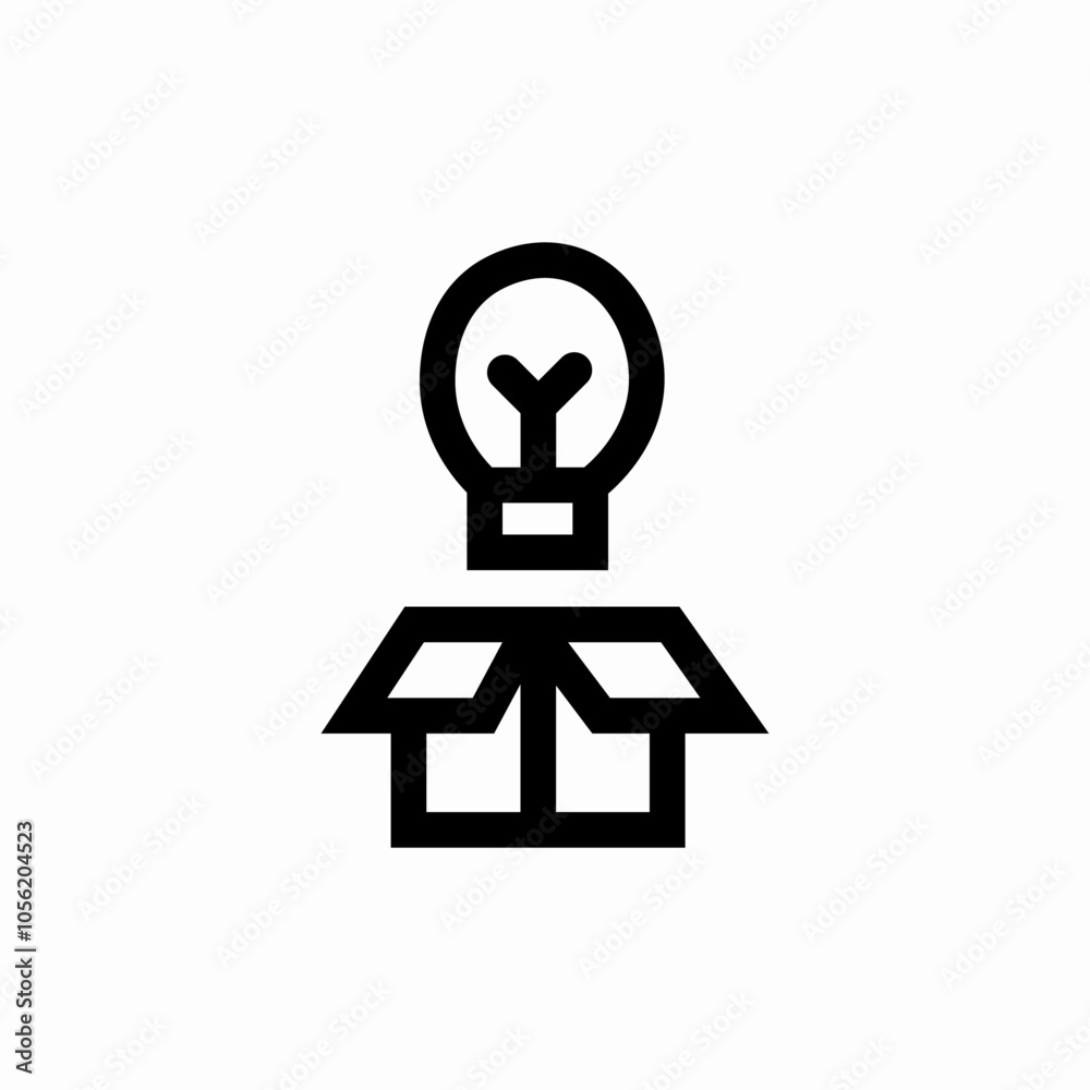 unboxing bulb idea icon sign vector unboxing bulb idea icon sign vector
