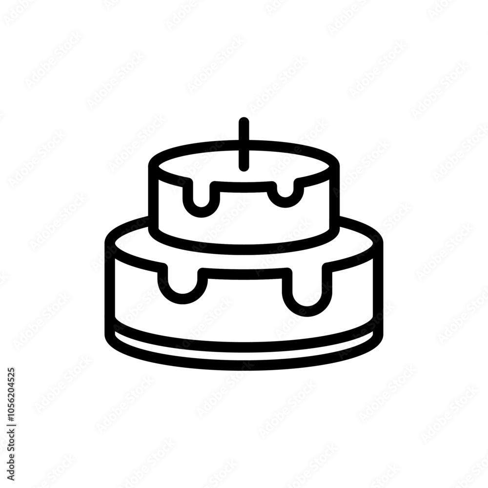 Birthday cake icon logo sign set vector outline Birthday cake icon logo sign set vector outline