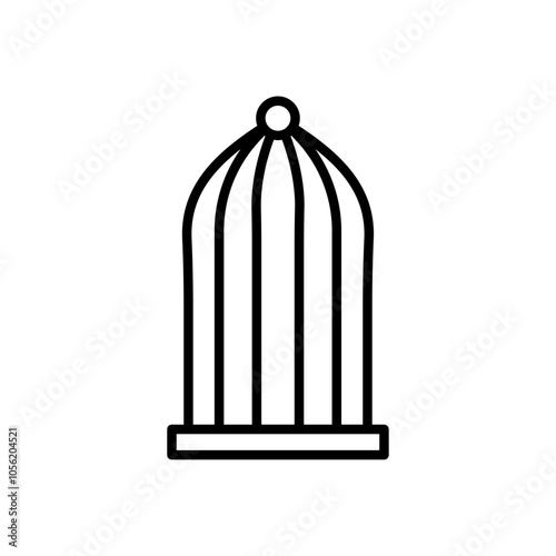 Bird cage icon logo sign set vector outline