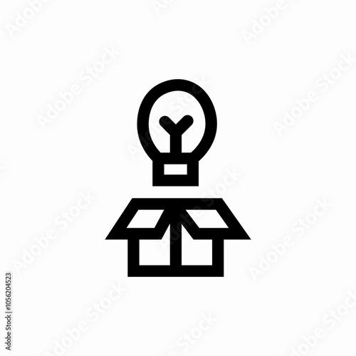 unboxing bulb idea icon sign vector