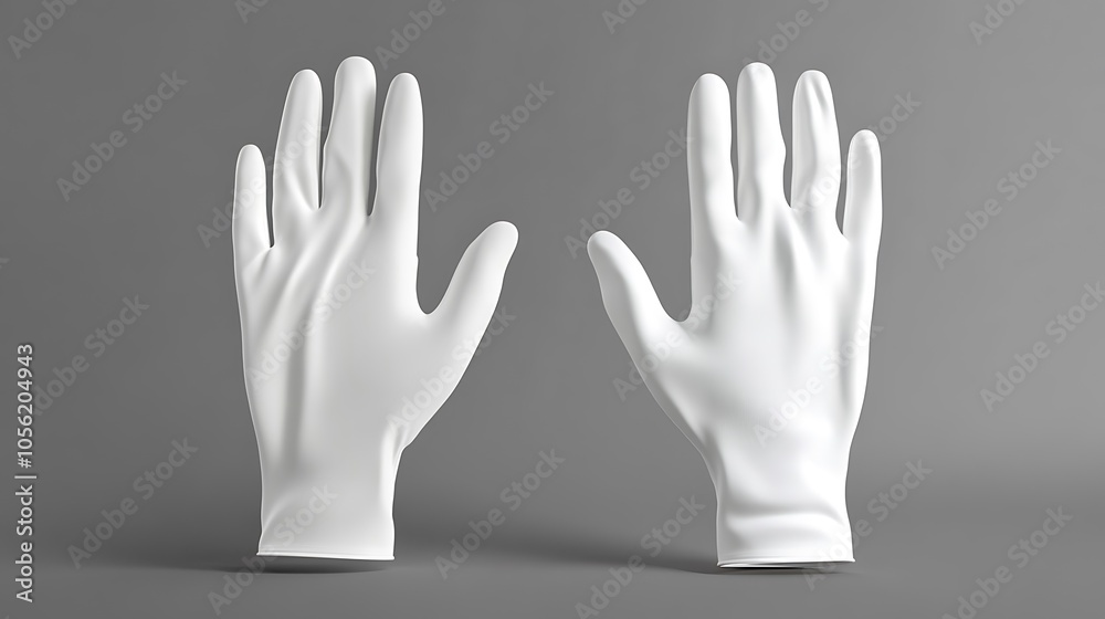 Pair of white gloves isolated on white background. Pair of white gloves isolated on white background.