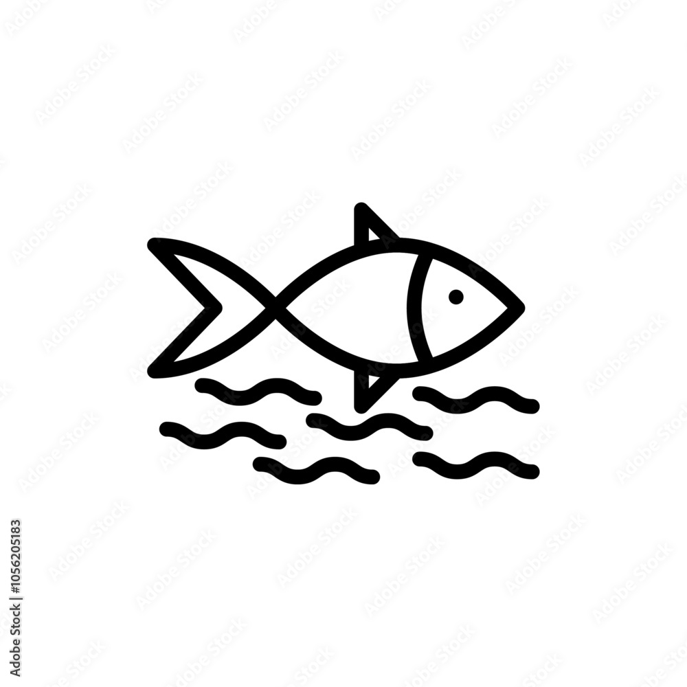 Fototapeta premium Fish icon logo sign set vector outline
