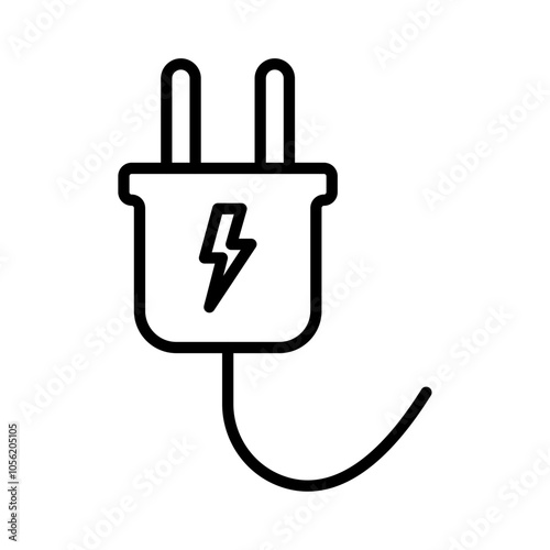 Electric plug icon logo sign set vector outline