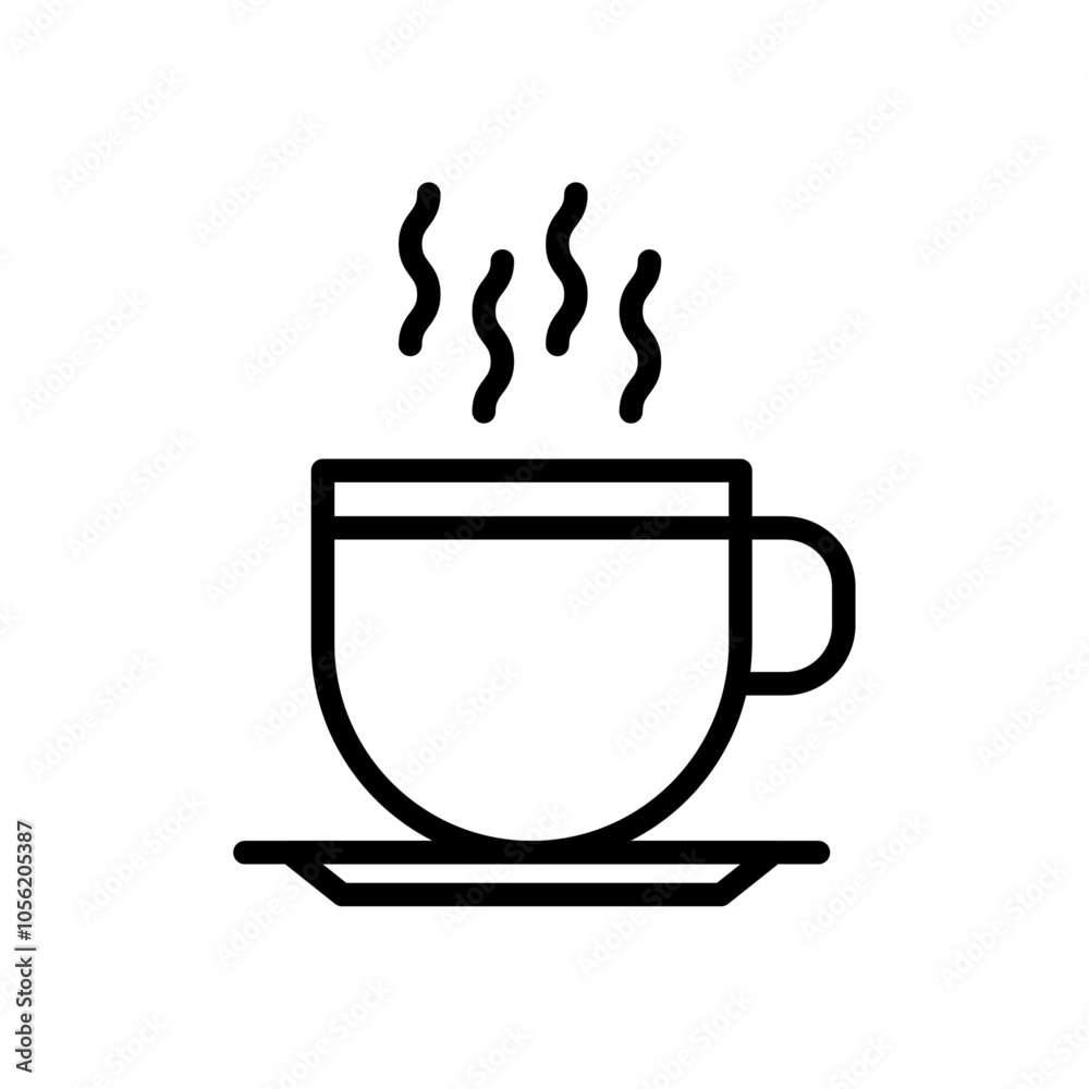 Hot tea icon logo sign set vector outline Hot tea icon logo sign set vector outline