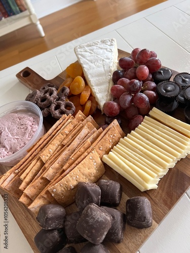 Charcuterie fruit cheese chocolate 