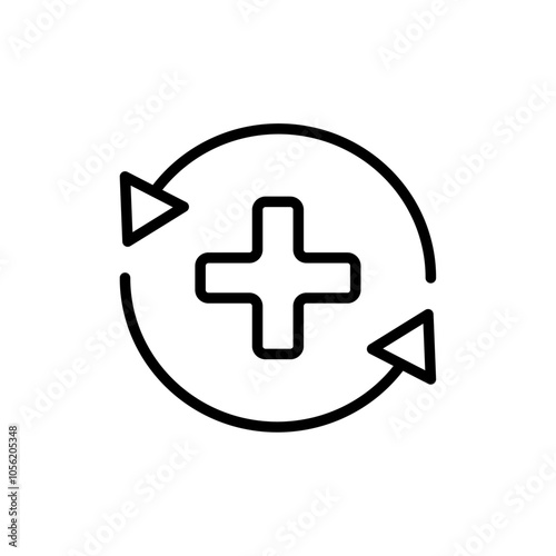 Health recovery icon logo sign set vector outline