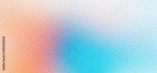 Orange pink blue grainy background, abstract noise texture banner poster header cover wallpaper backdrop design, copy space