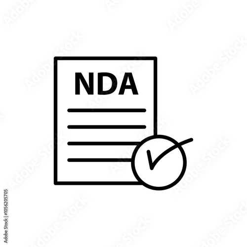NDA icon logo sign set vector outline