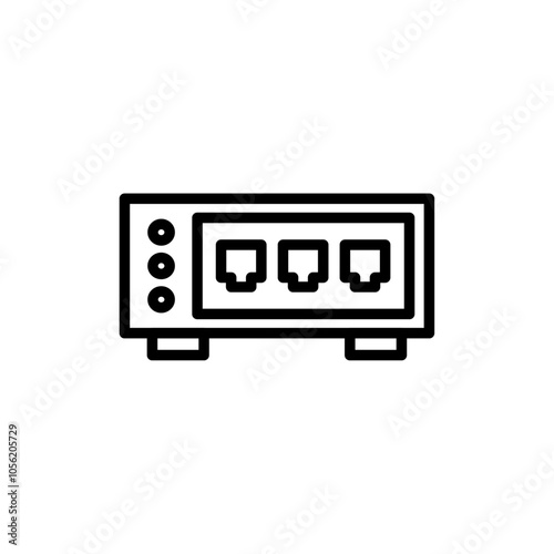 Network switch icon logo sign set vector outline