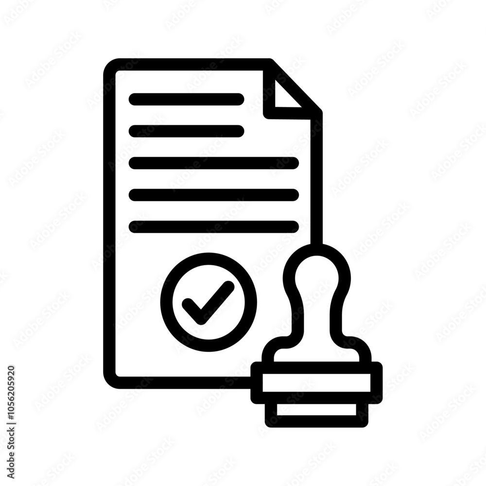 Permit icon logo sign set vector outline