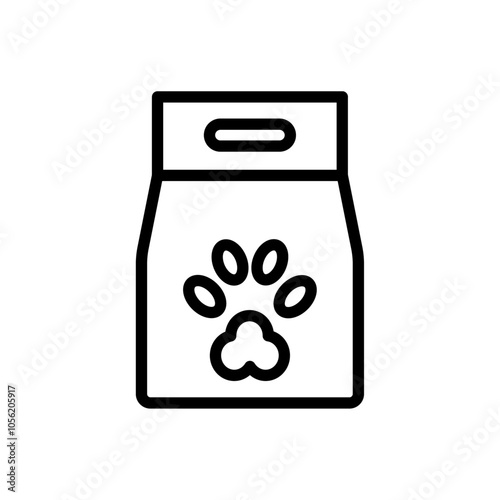 Pet food bag icon logo sign set vector outline