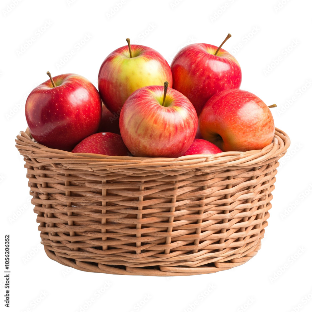 Fresh vibrant red apples neatly arranged in a rustic woven basket showcasing natural beauty and wholesome abundance perfect for autumn or healthy living themes Fresh vibrant red apples neatly arranged in a rustic woven basket showcasing natural beauty and wholesome abundance perfect for autumn or healthy living themes
