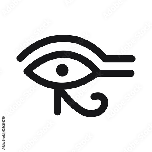 Wadjet, Eye of Ra or Horus. Vector illustration isolated on white background, hand drawn, flat design