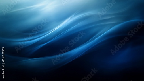 Abstract blue and white wave background with a soft glow.