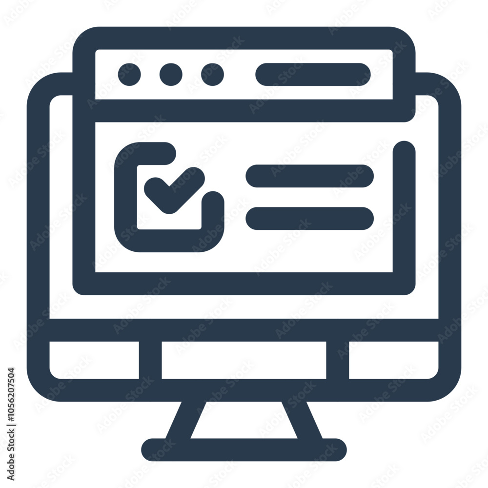 Online Exam on Learning Management System Vector Icon Online Exam on Learning Management System Vector Icon