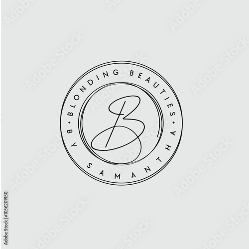 B feminine monogram logo design