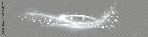 Snow and wind. White gradient decorative element on a transparent background. Christmas winter and snow with fog. Snowstorm, blizzard or swirl. Vector
