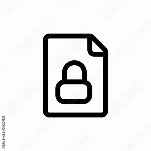 lock protection file icon sign vector