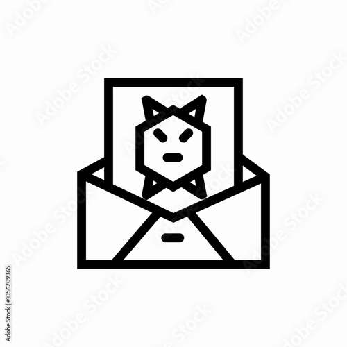 mail virus icon sign vector