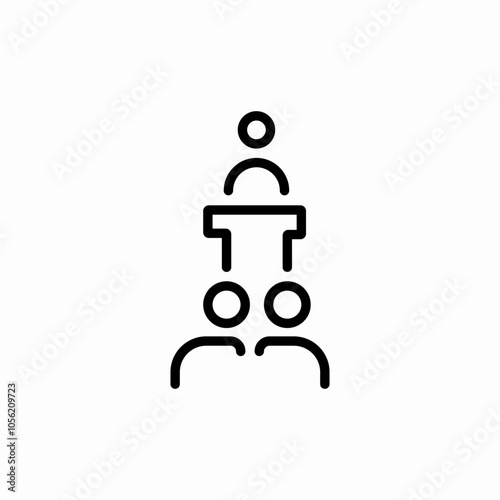 podium speech audience icon sign vector