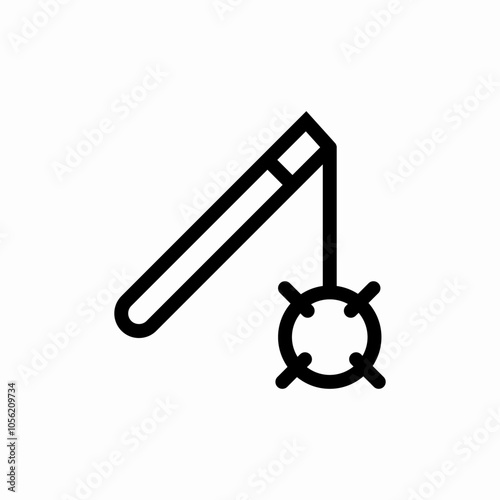 poleaxe weapon icon sign vector