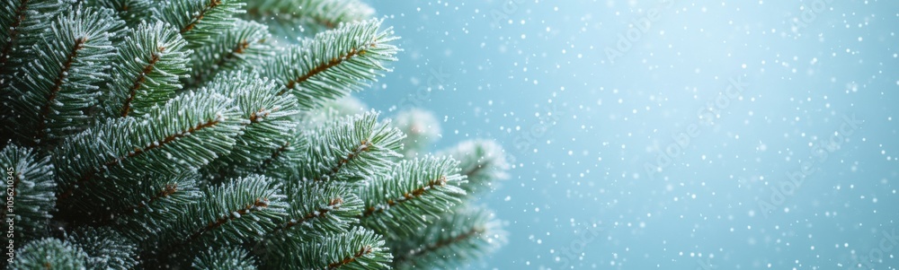 Snow covered pine tree with a blue sky in the background Snow covered pine tree with a blue sky in the background