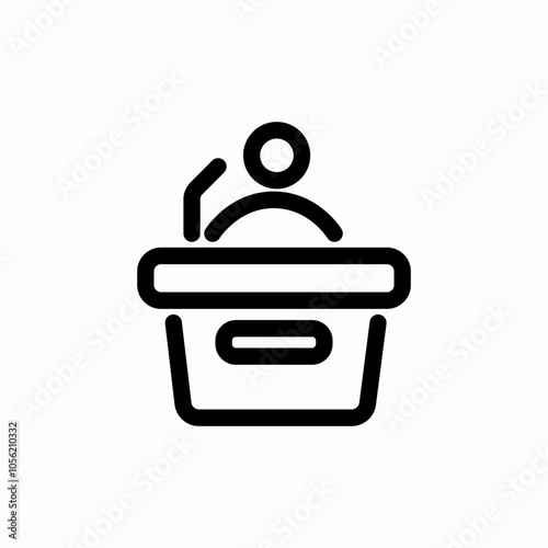 speech podium icon sign vector