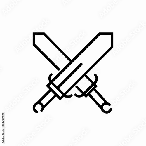 swords cross icon sign vector