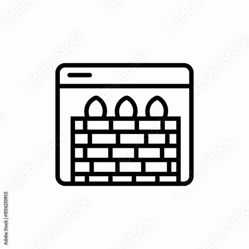 website firewall icon sign vector