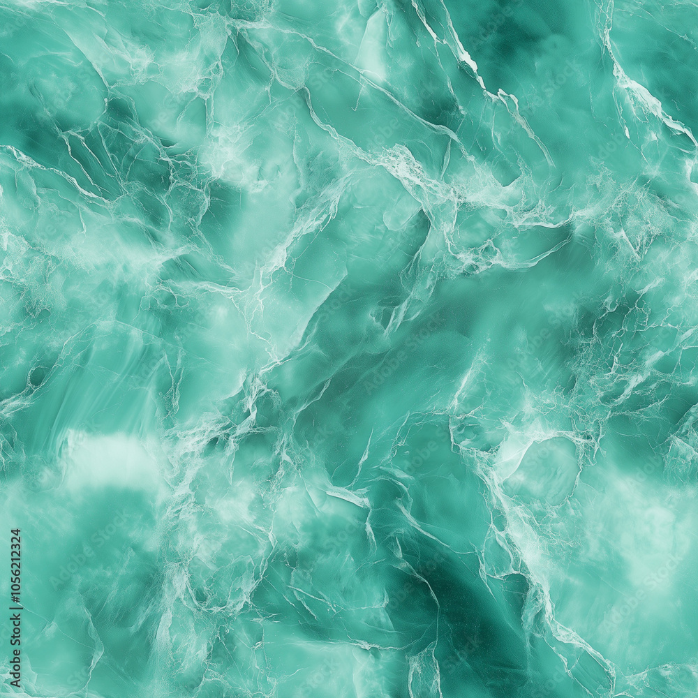 Fototapeta premium Turquoise marble texture with soft, cloud-like patterns