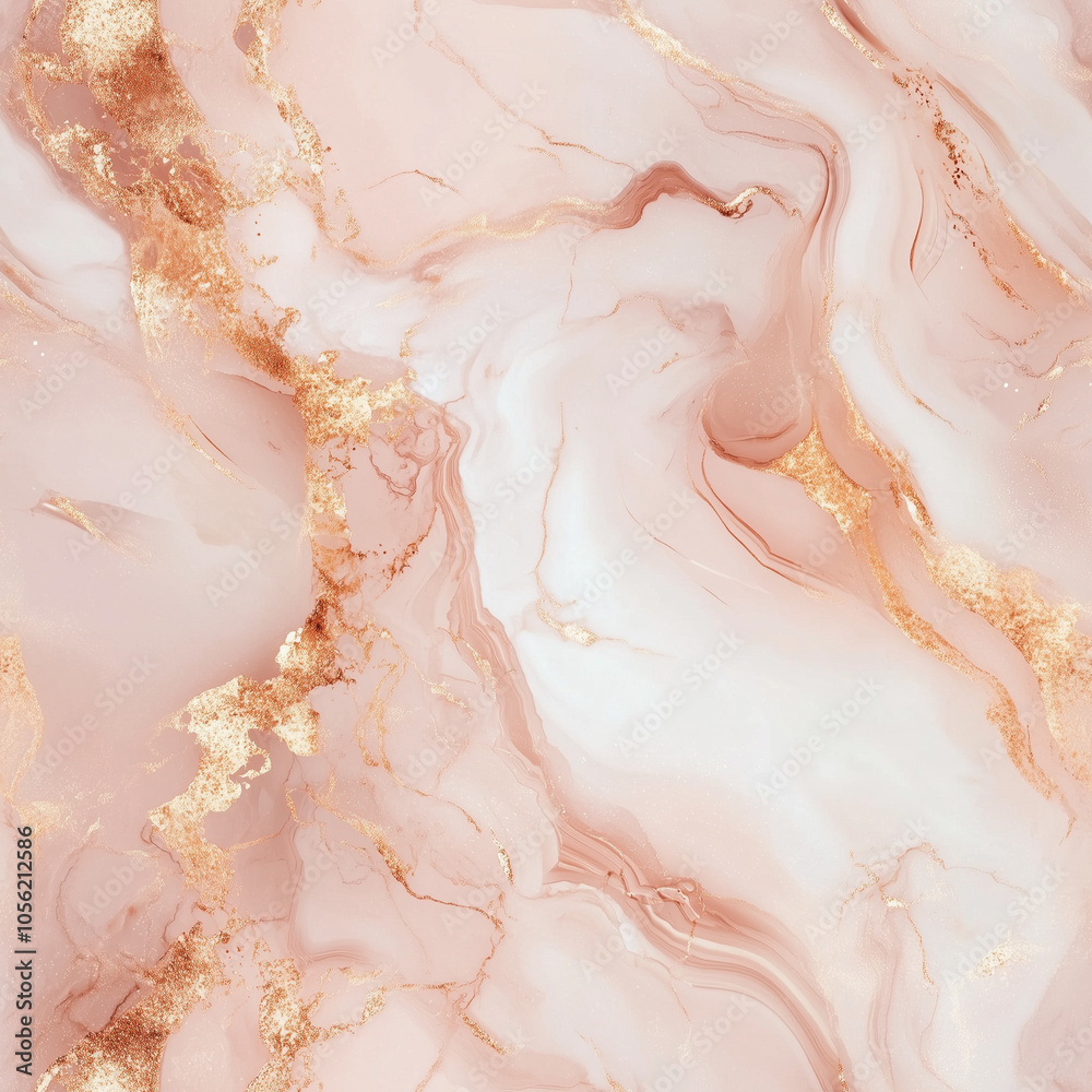 Obraz premium Soft pink and gold marble texture with fluid abstract patterns