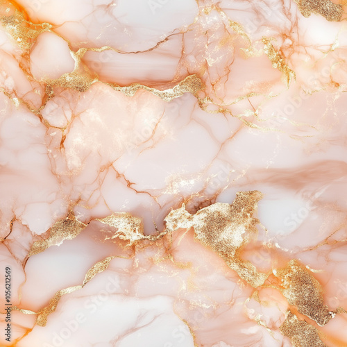 Luxurious pink and gold marble texture with fluid abstract pattern