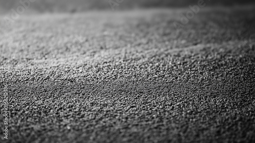 Close-up textured sandpaper surface in grayscale with rough details