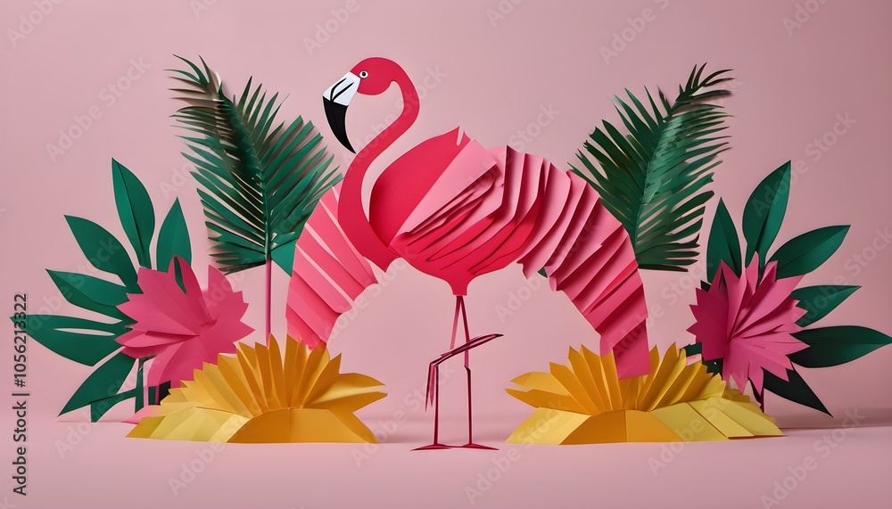 Naklejka premium abstract background of a Pink Flamingo