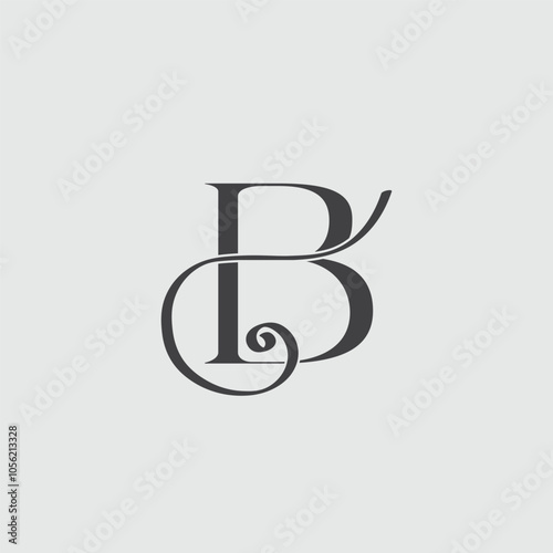 B feminine monogram logo design