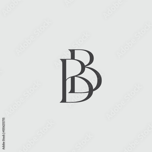 B feminine monogram logo design