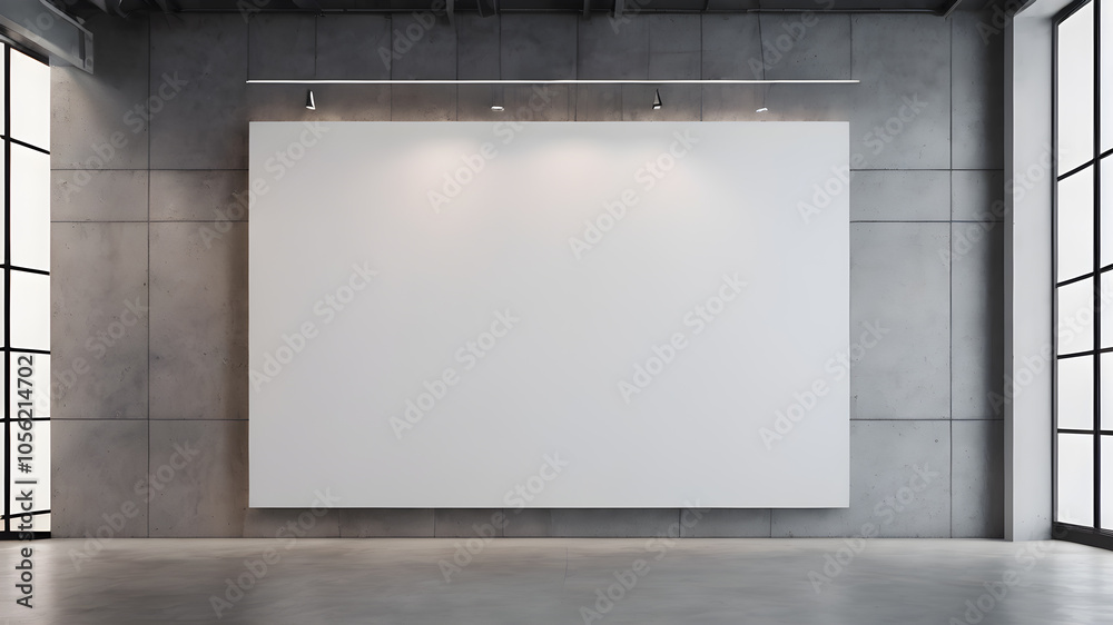 Artifical Intelligence generated image of interior with empty frame. Blank picture frame hanging on wall, AI generated image Artifical Intelligence generated image of interior with empty frame. Blank picture frame hanging on wall, AI generated image