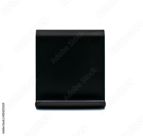 Black phone holder on white background 