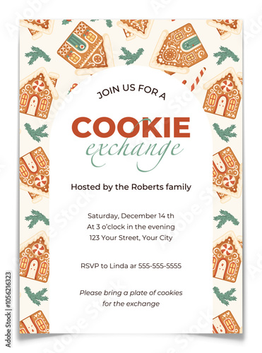 Gingerbread Cookie Exchange Invitation Template