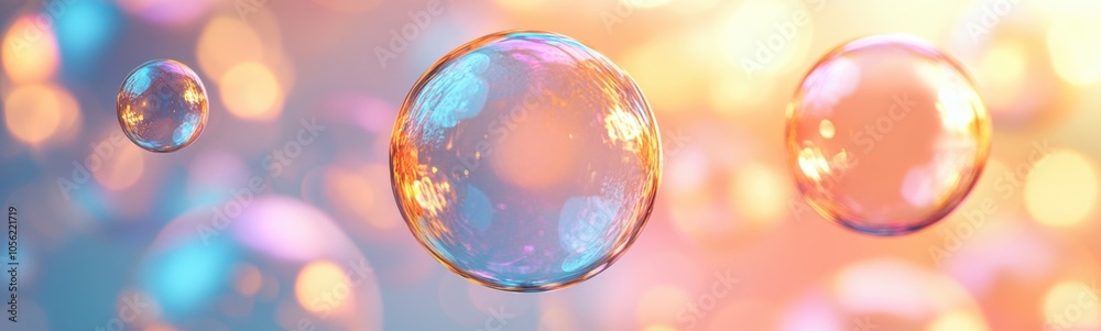 Bubbles floating in the air with a bright background Bubbles floating in the air with a bright background