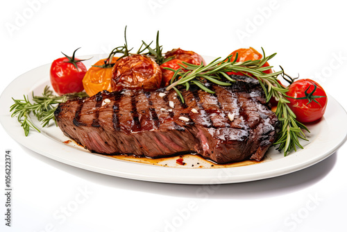 Delicious Grilled Steak with Roasted Tomatoes and Herbs