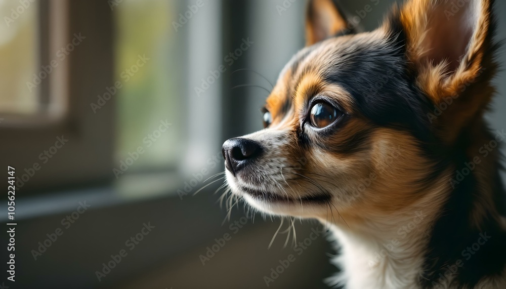 Side Profile of a Cute Chihuahua with Focus on Nose in Soft Natural Light Side Profile of a Cute Chihuahua with Focus on Nose in Soft Natural Light