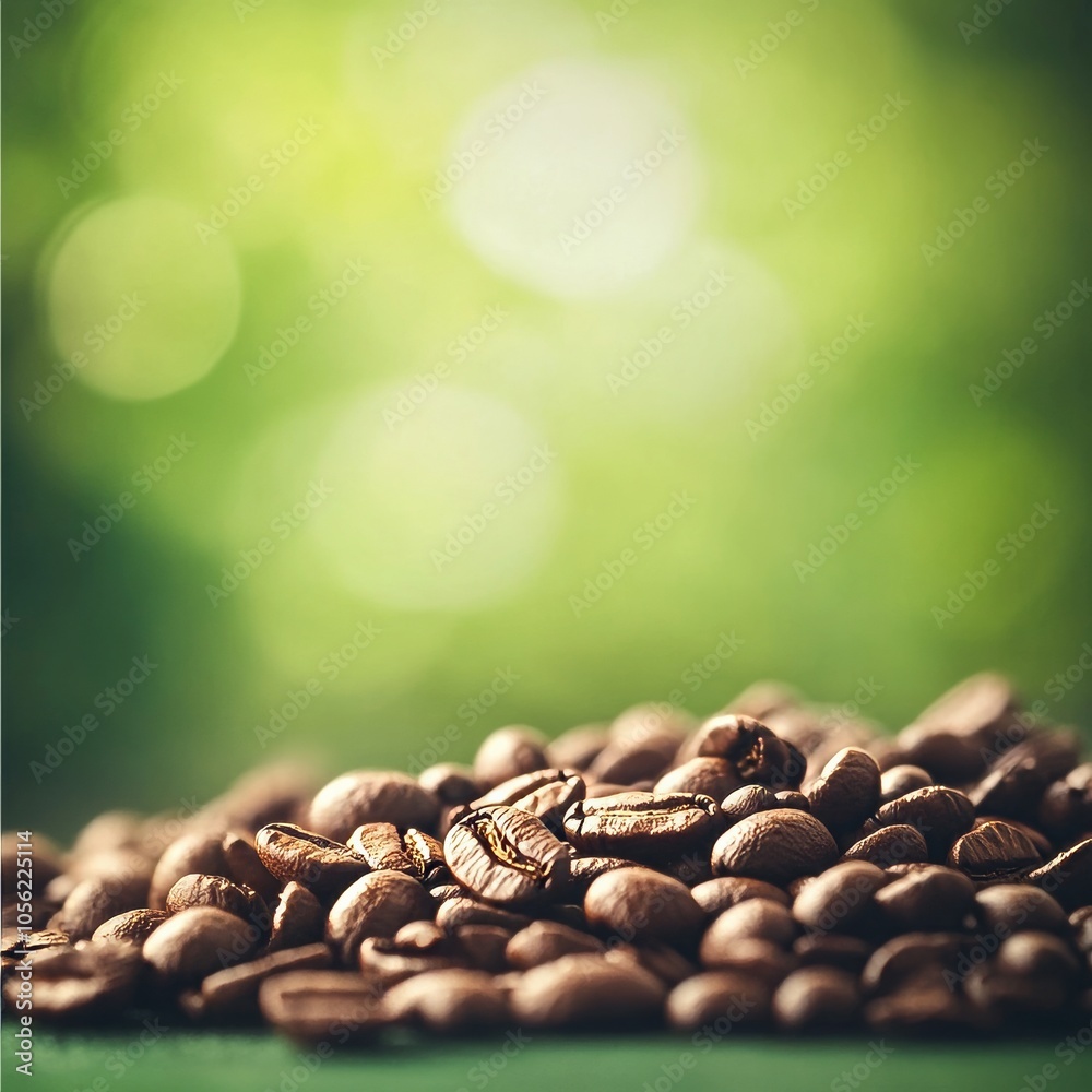 Obraz premium Coffee on green