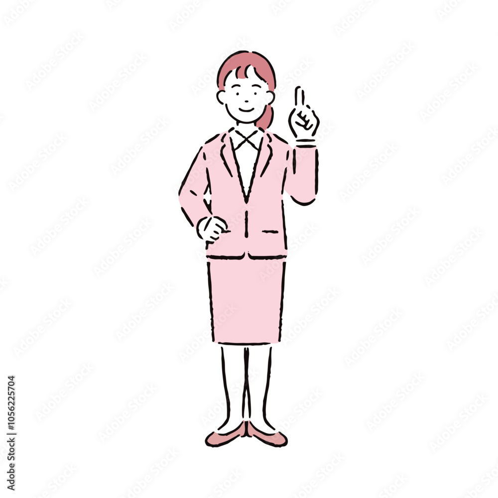 説明するスーツを着た女性 説明するスーツを着た女性