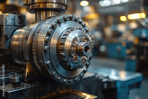 Machine that is working on a piece of metal photo