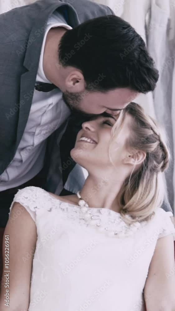 Happy bride and groom in wedding dress prepare for married in wedding ceremony. Romantic love of man and woman couple. Happy bride and groom in wedding dress prepare for married in wedding ceremony. Romantic love of man and woman couple.