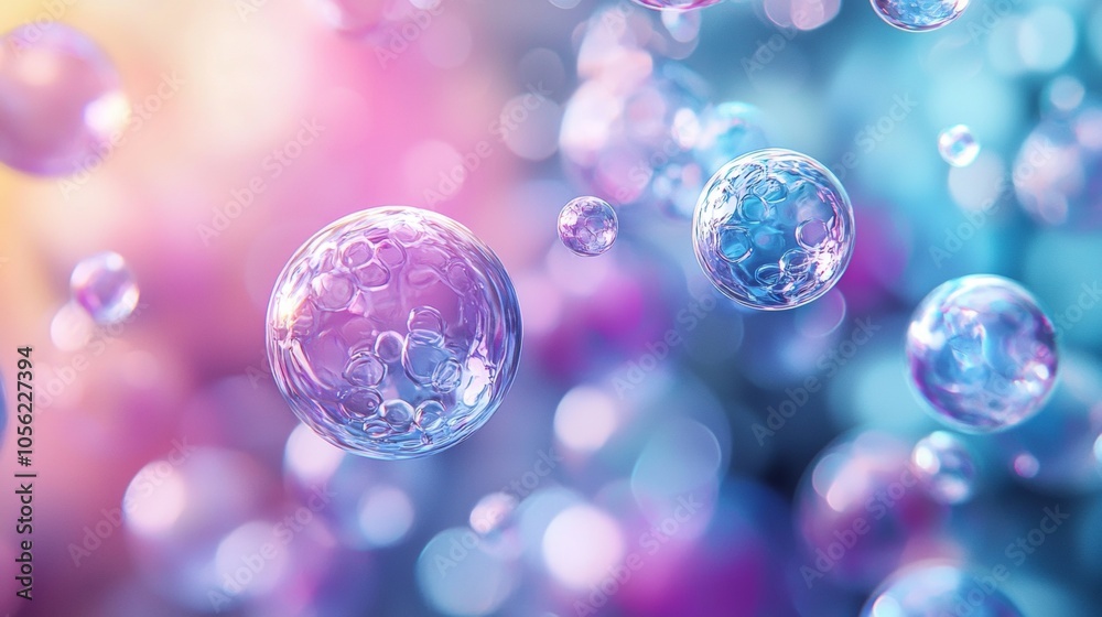 Abstract colorful bubbles floating in a vibrant background Abstract colorful bubbles floating in a vibrant background