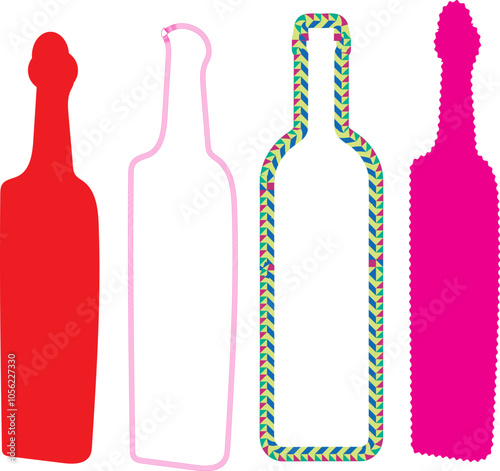 set of wine bottles