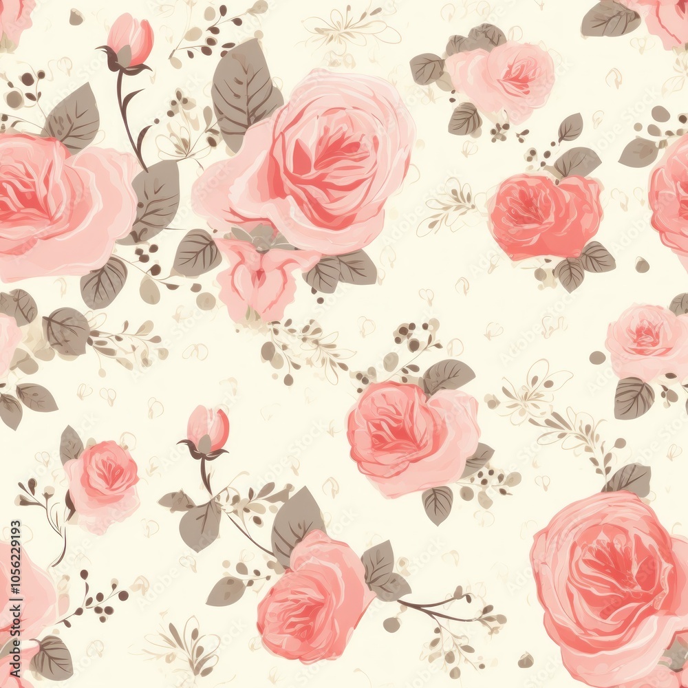 Floral seamless pattern of roses flowers. Floral seamless pattern of roses flowers.